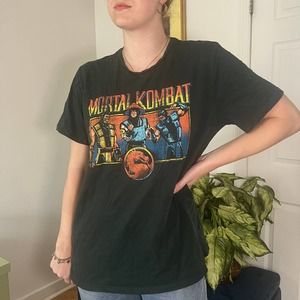 Mortal Kombat Black Graphic Oversized T-Shirt